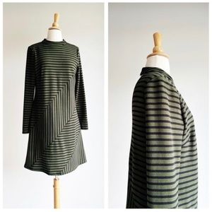 Anthropologie Green and Black Dress